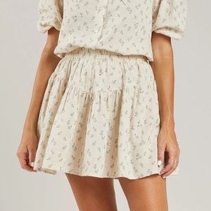 RYLEE + CRU - Sparrow Skirt || Blue Ditsy